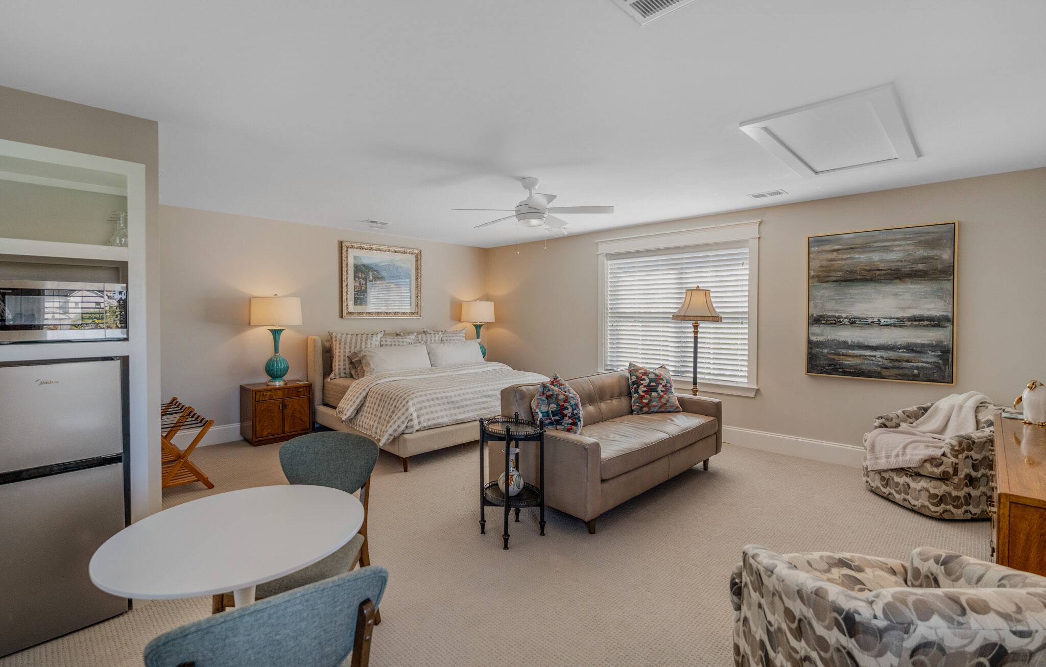 Carriage house bedroom and sitting area