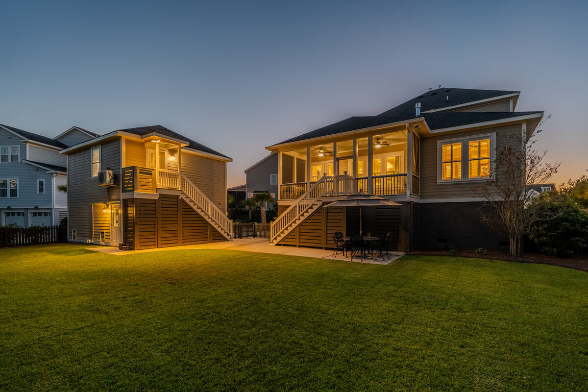 Rear of the house at twilight